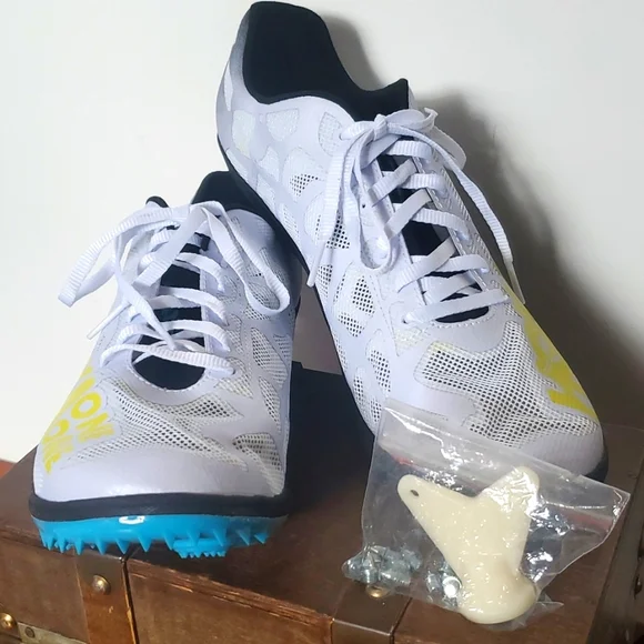 Hoka One One Mens 11.5  M Rocket Track Spikes MD Middle Distance White/Yellow Hoka One One Rocket MD Track Shoes Mens 11.5 US Spikes  main image 3